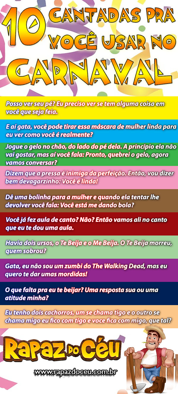 10 cantadas para você usar no Carnaval