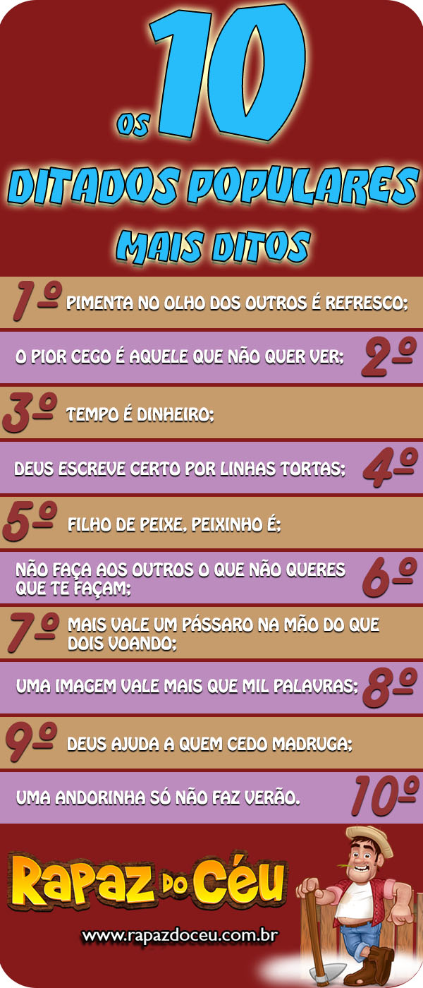 Os 10 Ditados Populares mais ditos