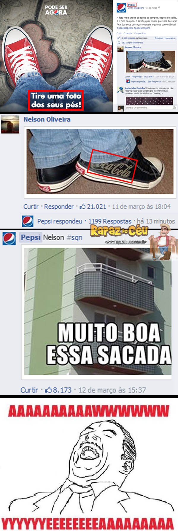 Zuera na FanPage da Pepsi